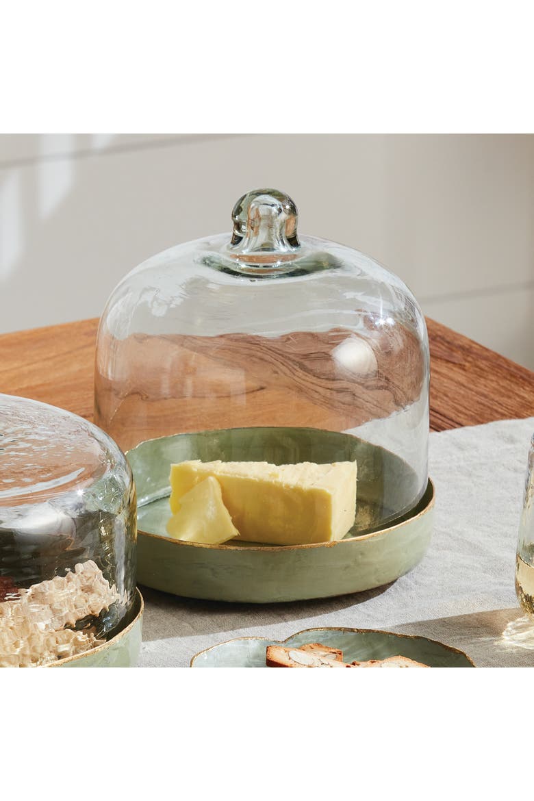 Kammie Tray With Cloche, Alternate, color, Green