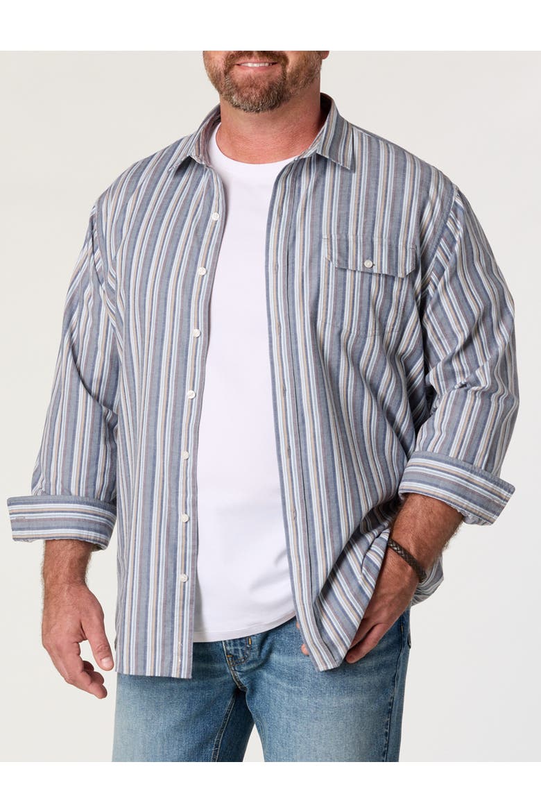 Big & Tall Multi Striped Sport Shirt, Main, color, BLUE MULTI