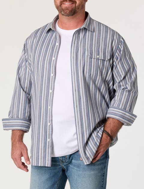 Big & Tall Multi Striped Sport Shirt