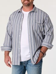 True Nation by DXL Big & Tall Multi Striped Sport Shirt