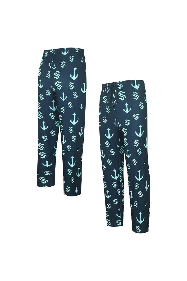 Men's Concepts Sport Navy Seattle Kraken Gauge Allover Print Knit Sleep Pants, Main, color, Navy