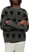 AllSaints Amore Heart Crewneck Sweater