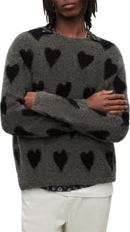 AllSaints Amore Heart Crewneck Sweater