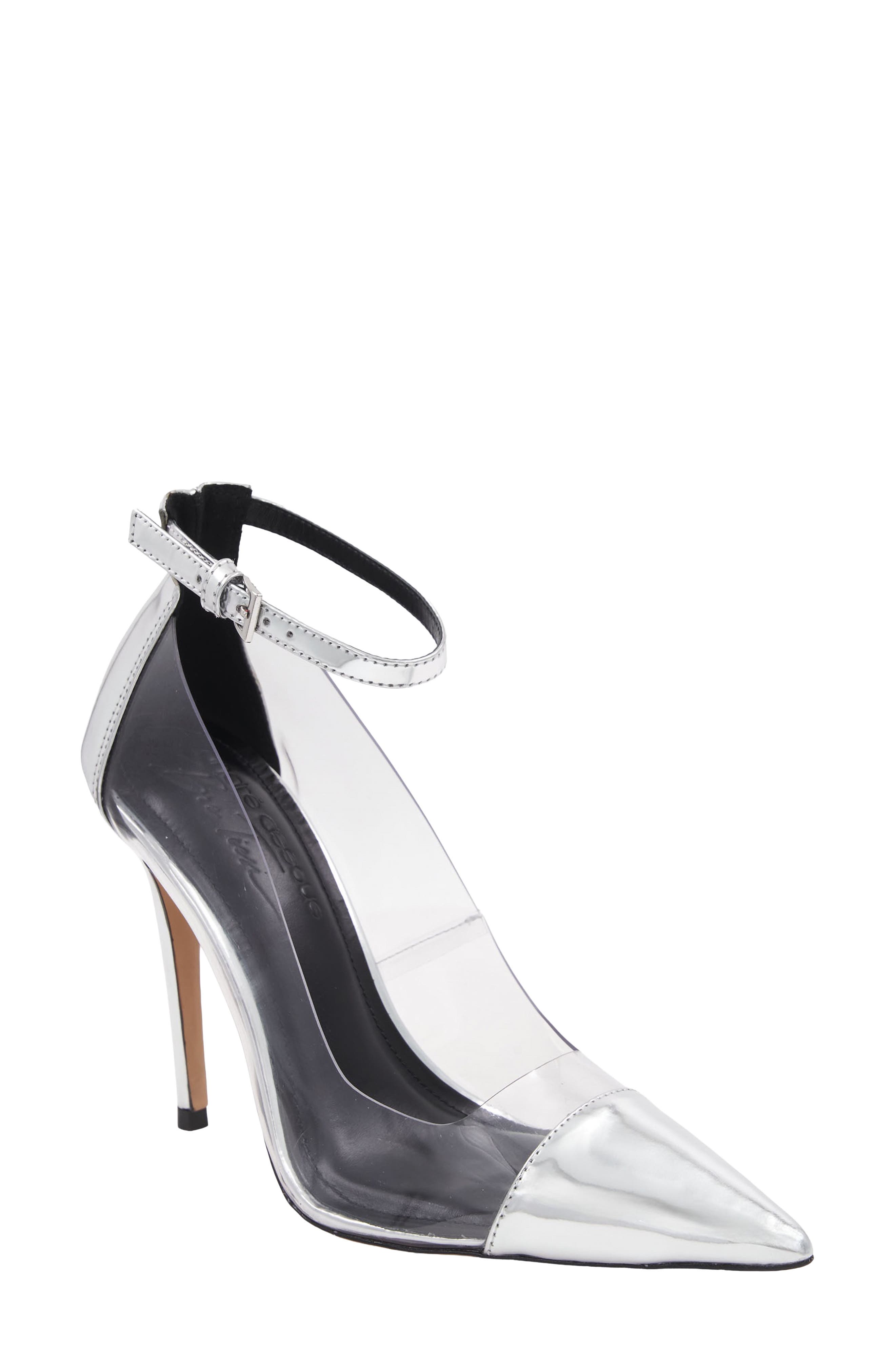 Isa Pointed Toe Pump, Main, color, CHROME VINYL