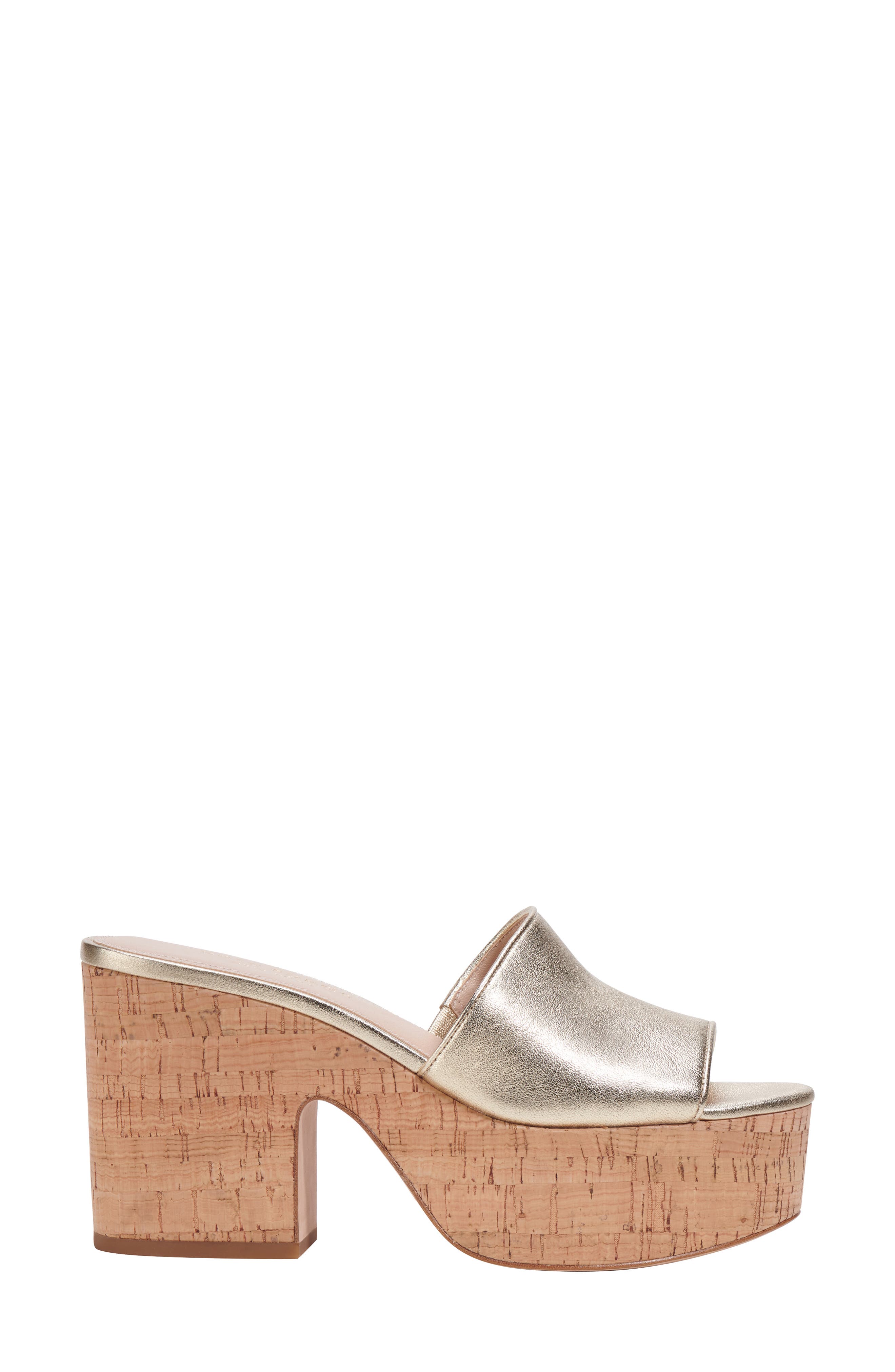 ibiza platform sandal, Alternate, color, PALE GOLD
