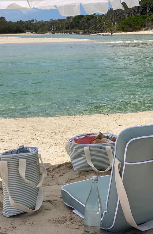 Sunnylife Light Drinks Cooler Bag In La Palma Sage Stripe