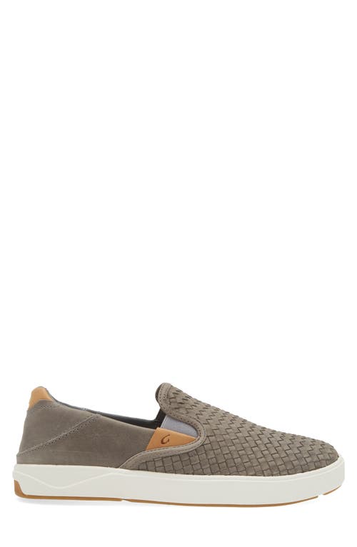 Olukai Lae'ahi Lauhala Woven Leather Shoe In Gray