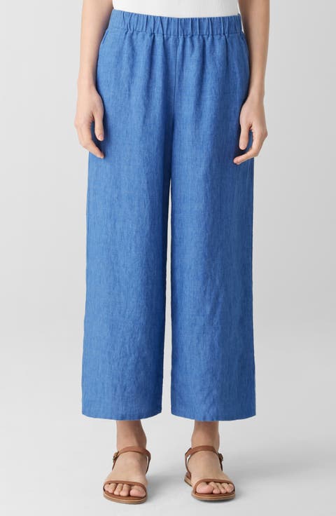 Organic Linen Crop Wide Leg Pants