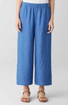 Eileen Fisher Organic Linen Crop Wide Leg Pants