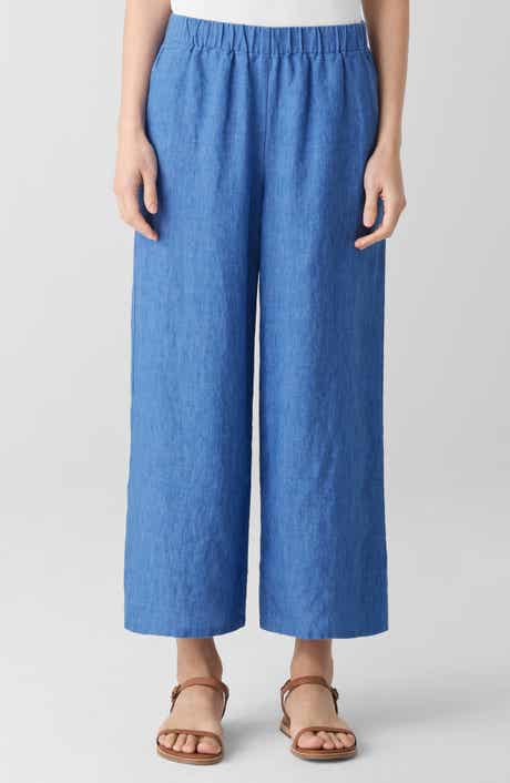 Eileen Fisher Organic Linen Crop Wide Leg Pants