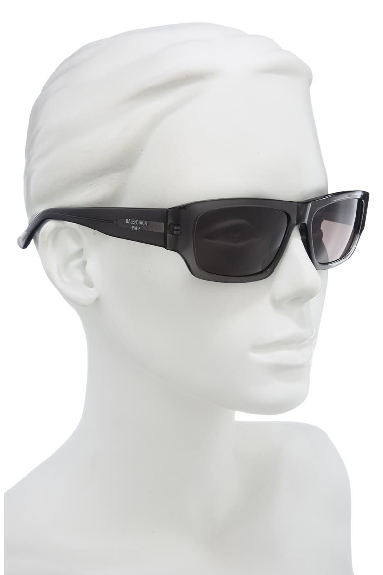 58mm Square Polarized Sunglasses, Alternate, color, GREY GREY GREY