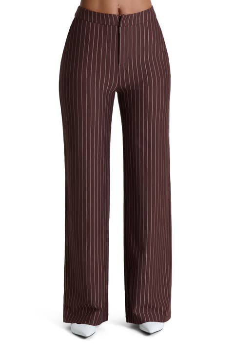 Pinstripe Wide Leg Pants