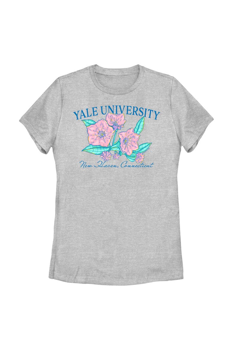 Women's Yale University Floral School Logo  Graphic T-Shirt, Main, color, Athletic Heather