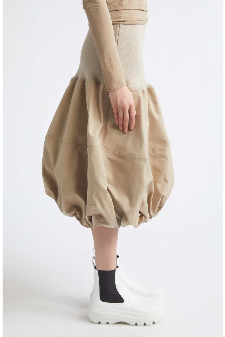 Ball Mixed Media Bubble Hem Midi Skirt, Alternate, color, BEIGE