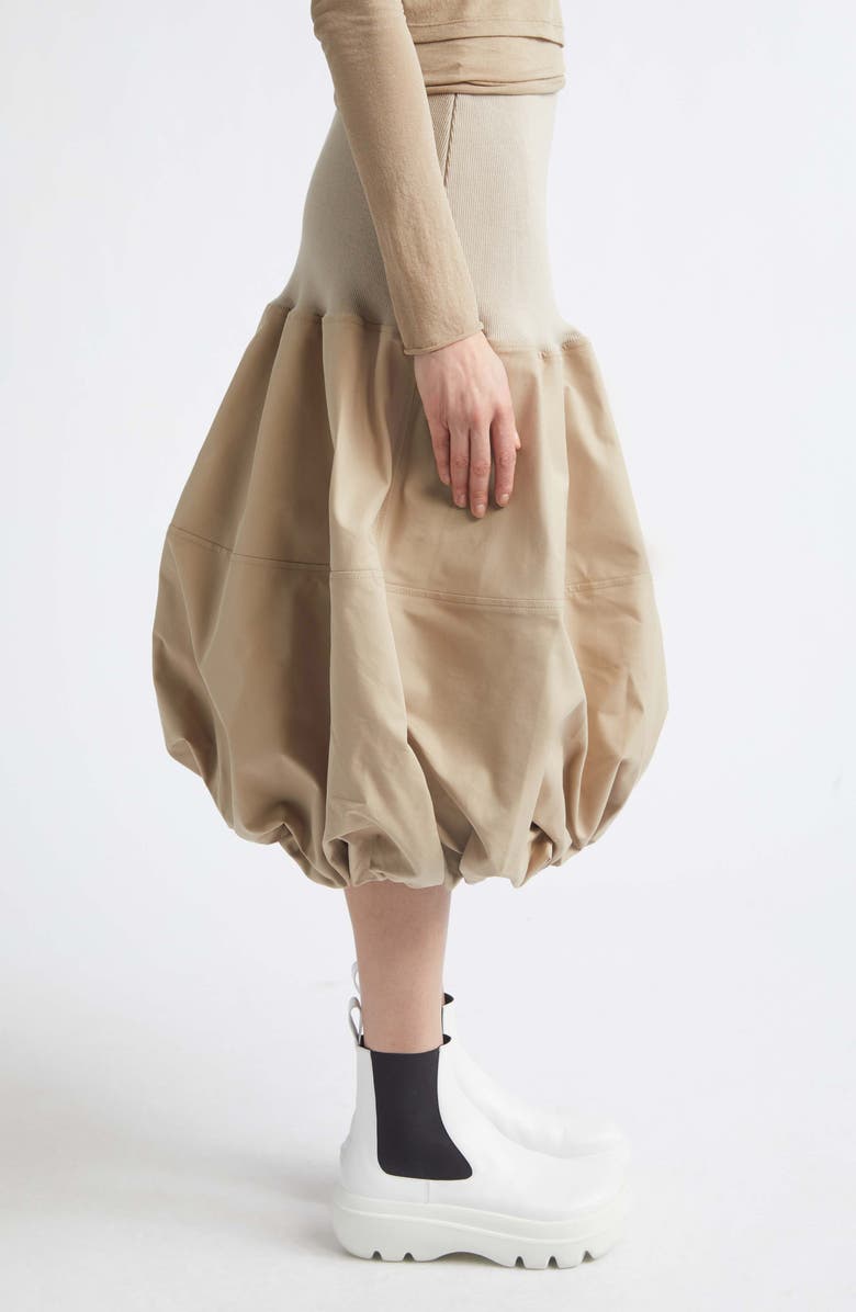 MELITTA BAUMEISTER Ball Mixed Media Bubble Hem Midi Skirt, Alternate, color, Beige