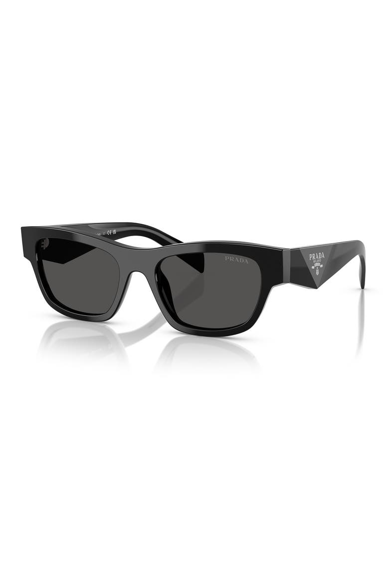 52mm Butterfly Polarized Sunglasses, Alternate, color, BLACK