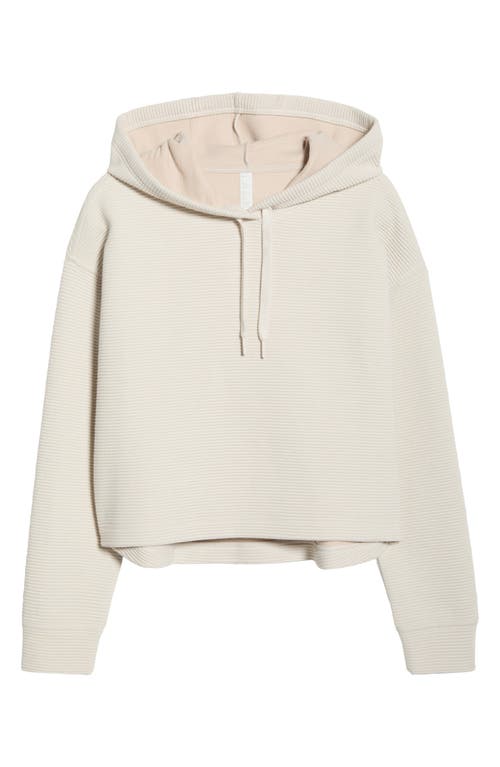 Zella Ottoman Cotton Blend Ribbed Hoodie In Neutral