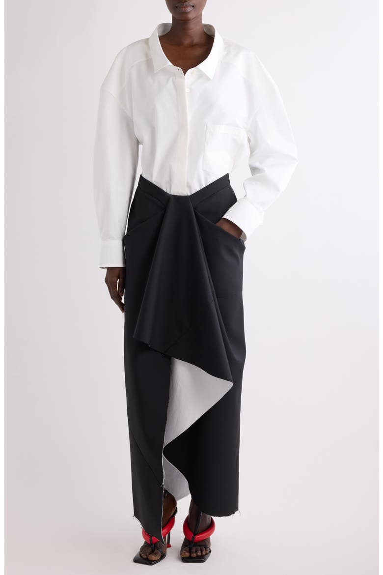 Wide Collar Cotton Poplin Button-Up Shirt, Alternate, color, WHITE