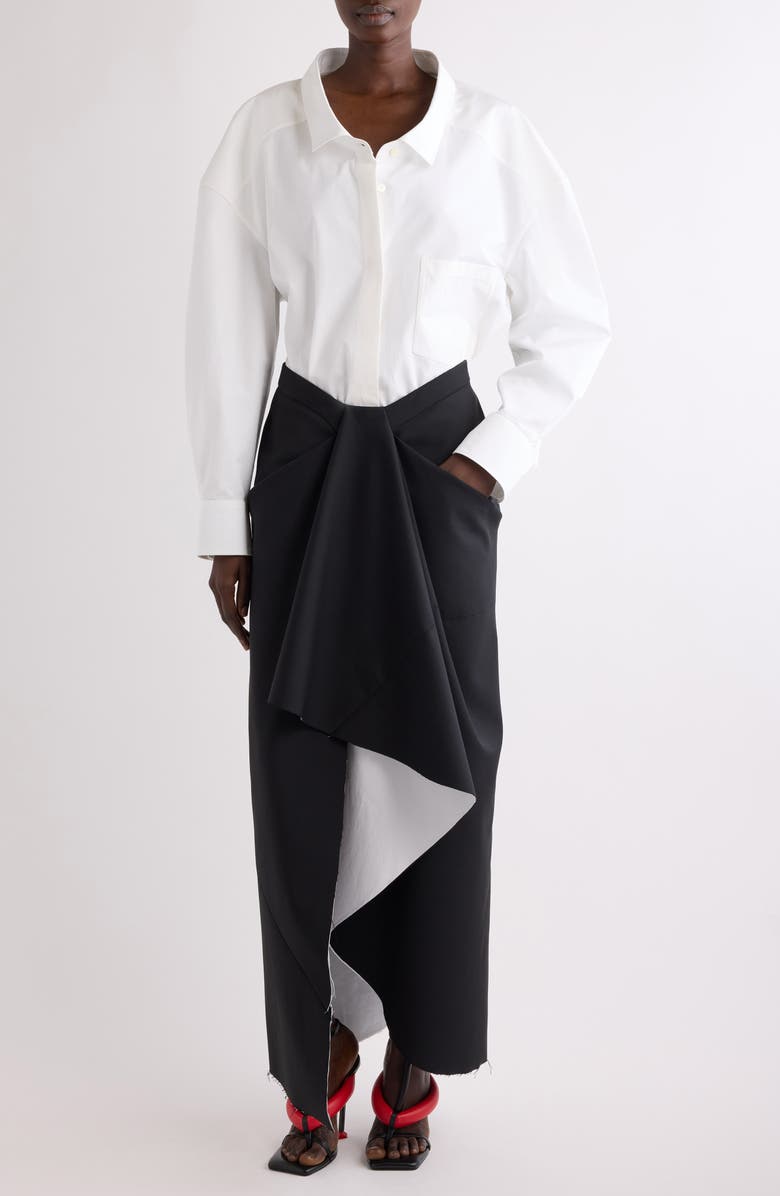 Givenchy Wide Collar Cotton Poplin Button-Up Shirt, Alternate, color, White