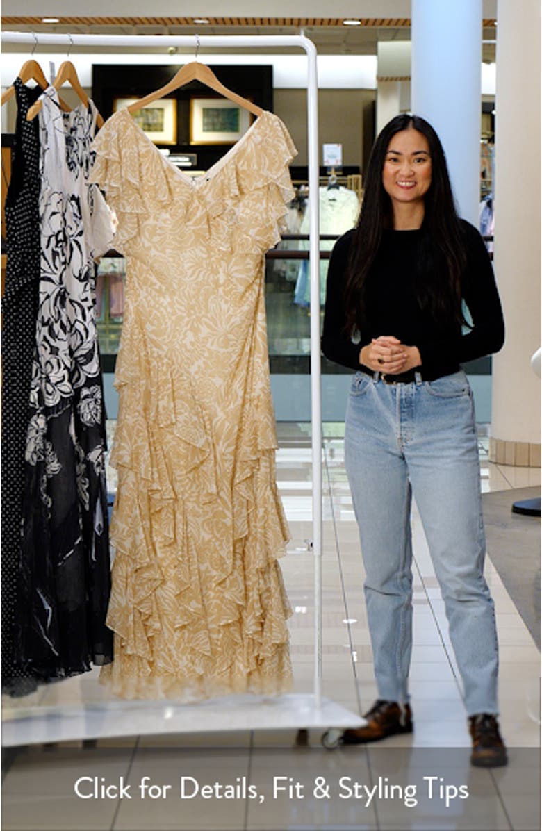 Floral Ruffle Georgette Gown, sales video thumbnail