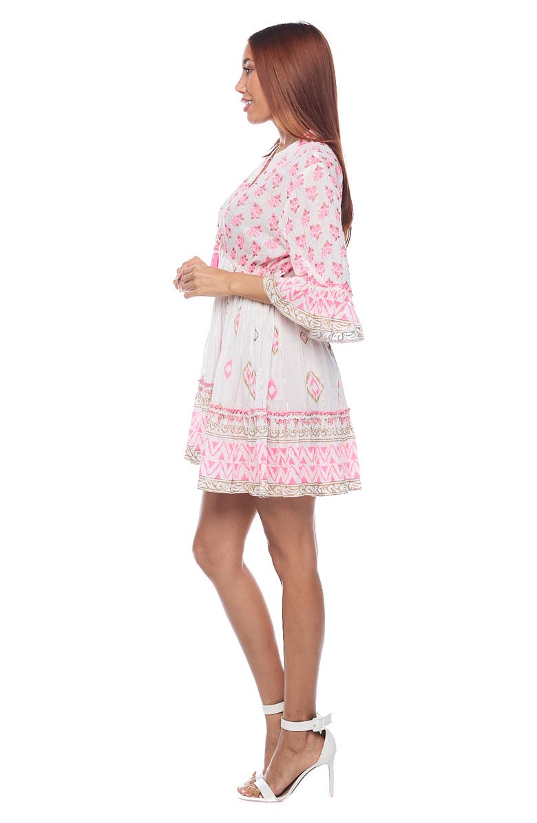 RANEES Plunge Three-Quarter Sleeve Minidress, Alternate, color,