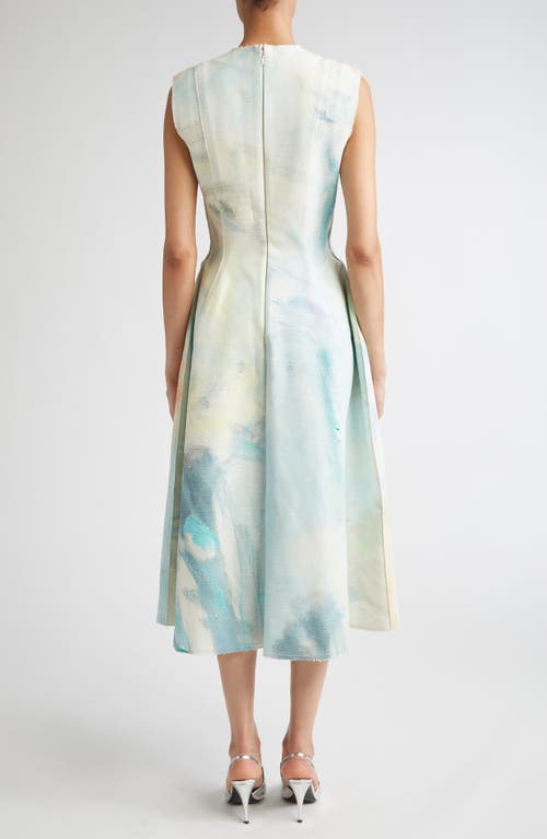 Erdem Kaye Donachie Print Cotton Midi Dress In Blue