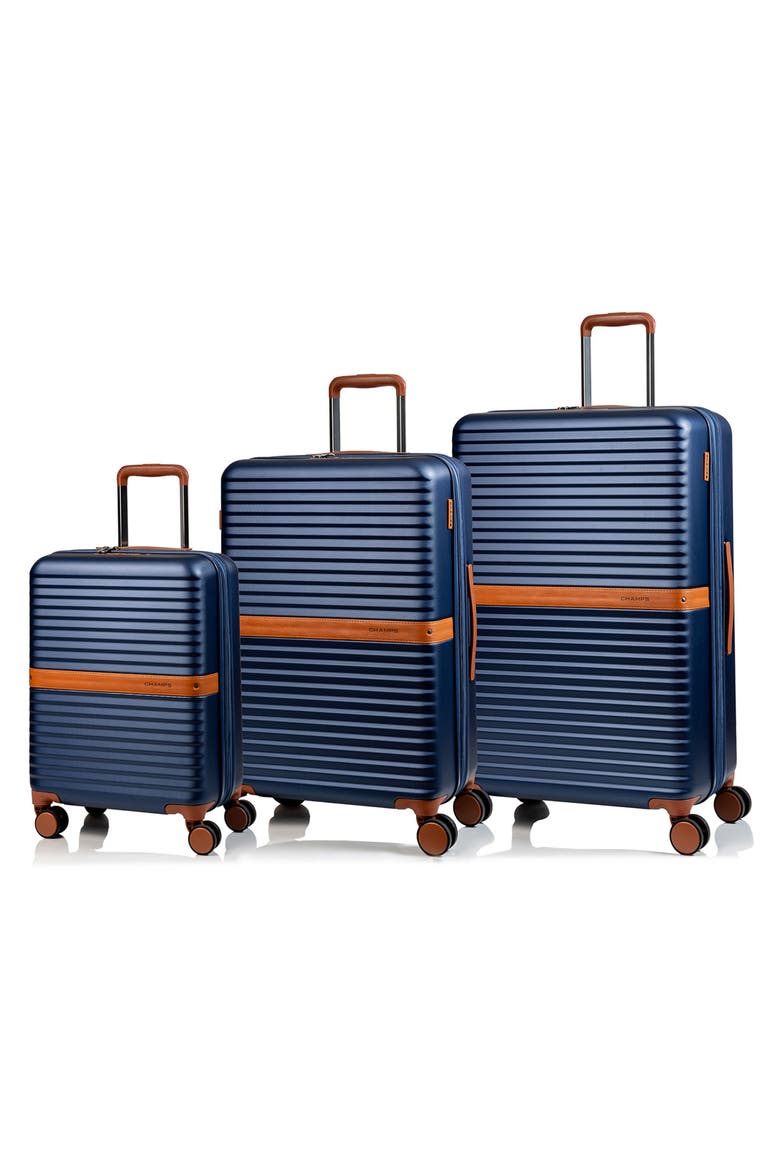 Vintage II 3-Piece Wheeled Luggage Set, Alternate, color, NAVY