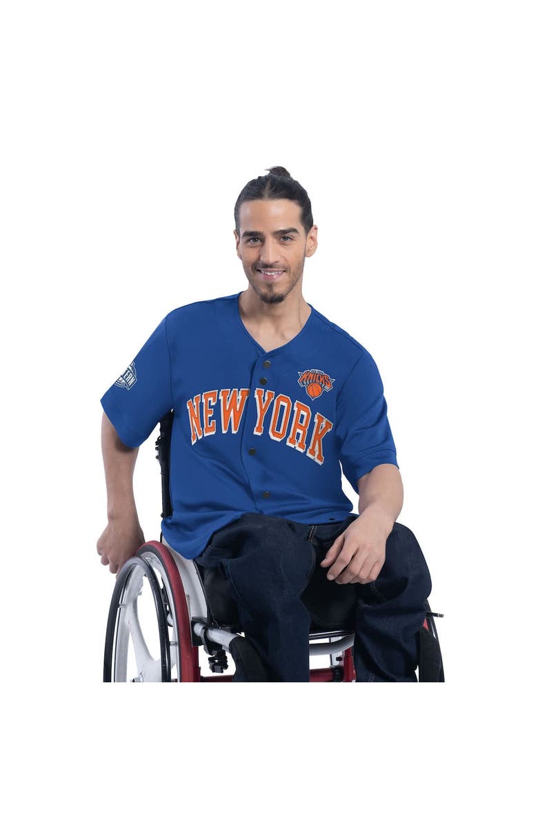 G-III SPORTS BY CARL BANKS Men's G-III Sports by Carl Banks Blue New York Knicks Adaptive Star Player Fashion Baseball Jersey, Alternate, color, Blue