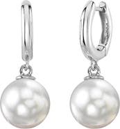 The Pearl Source White South Sea Pearl Huggie Mary Earrings