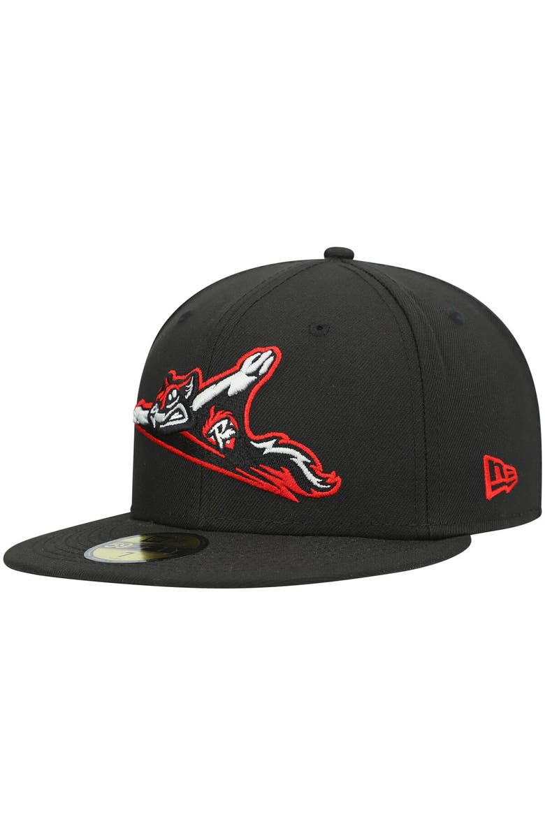 New Era Men's New Era Black Richmond Flying Squirrels Authentic Collection Team Home 59FIFTY Fitted Hat, Main, color, Black