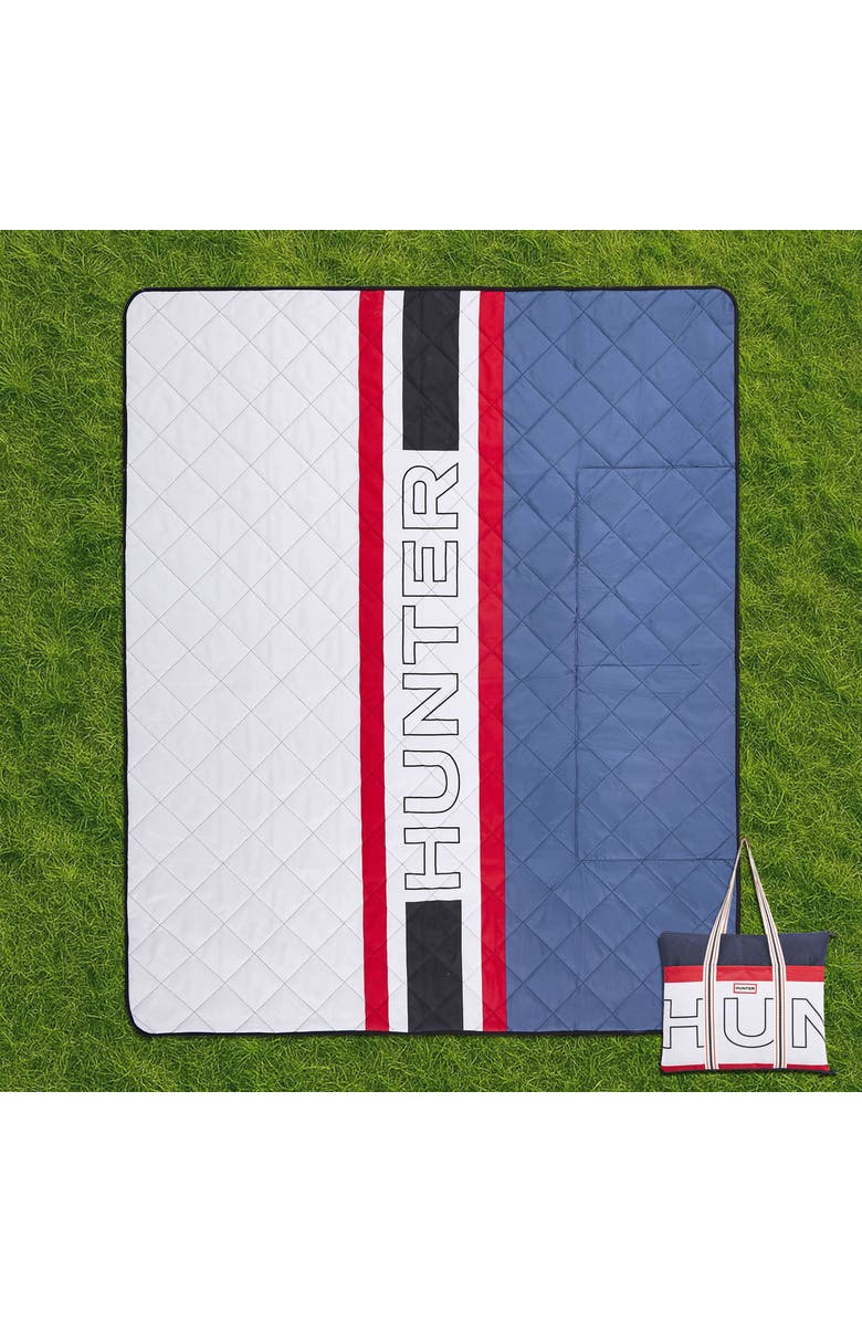 Hunter Outdoor Blanket, Alternate, color, Hunter Stripe