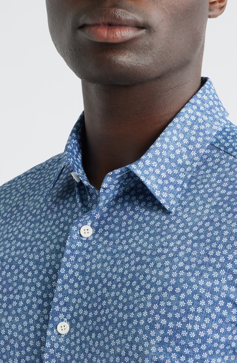 BOSS Roan Ken Short Sleeve Button-Up Shirt, Alternate, color, Dark Blue