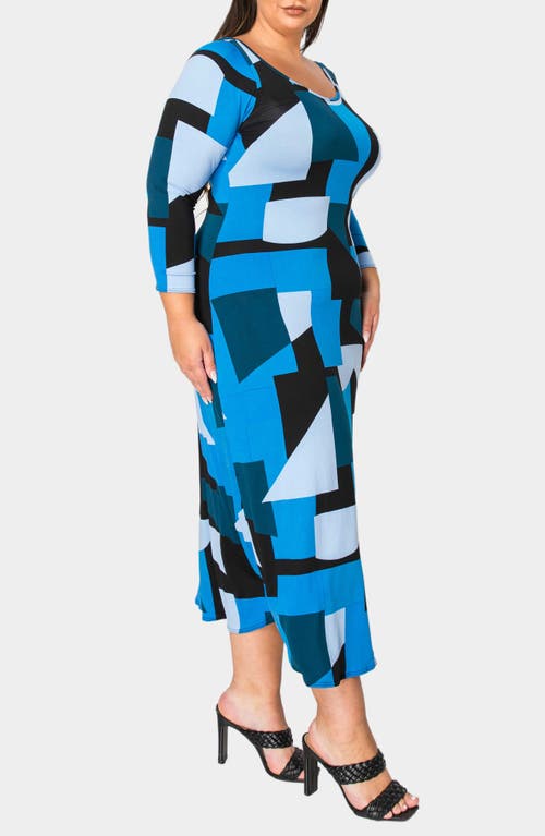 L I V D Ozean Azul Long Sleeve Maxi Dress In Blue