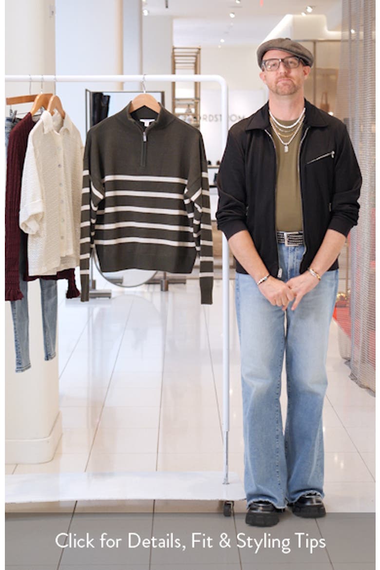 Georgie Stripe Oversize Quarter Zip Sweater video