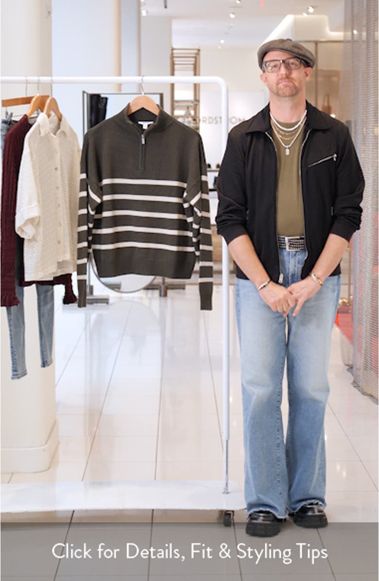 Georgie Stripe Oversize Quarter Zip Sweater, sales video thumbnail