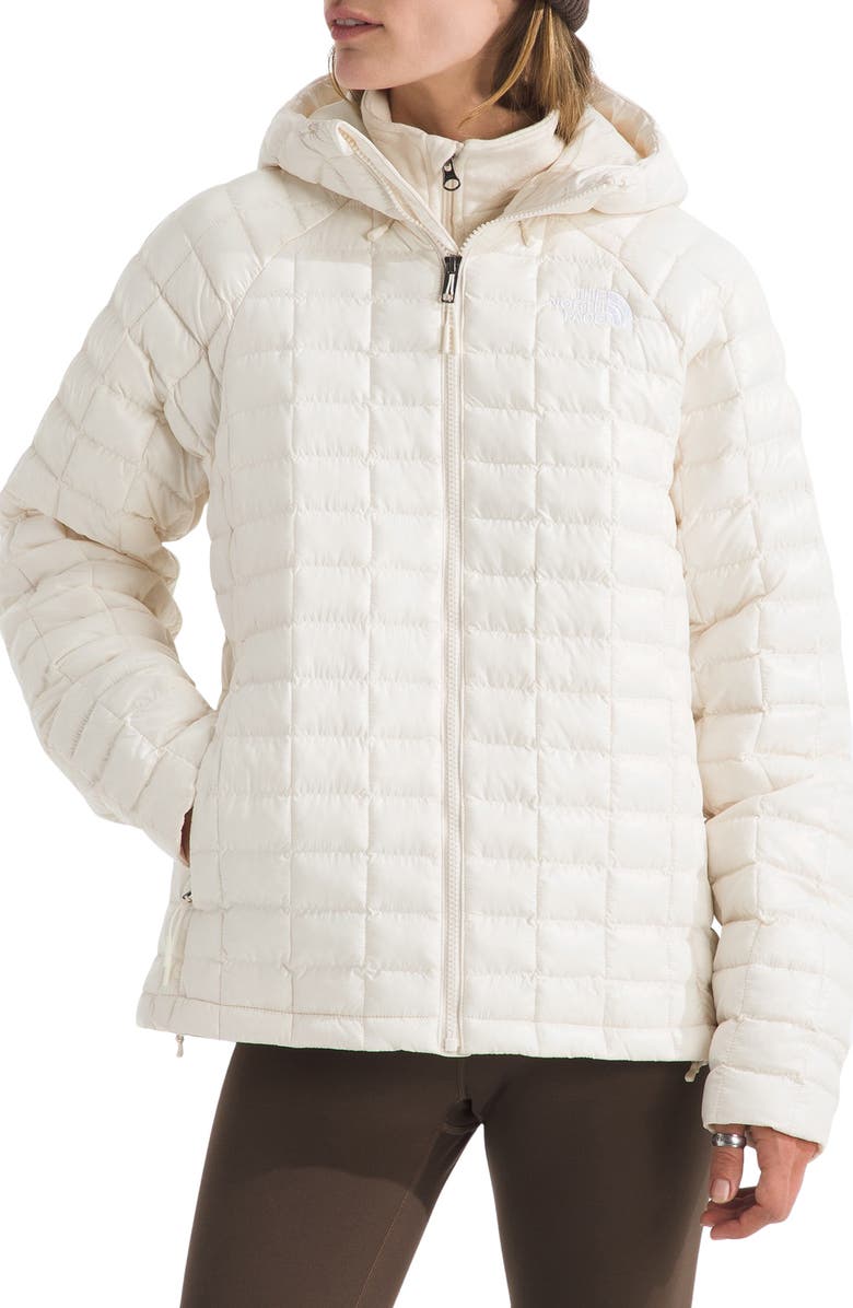 The North Face Thermoball Hooded Jacket, Main, color, White Dune