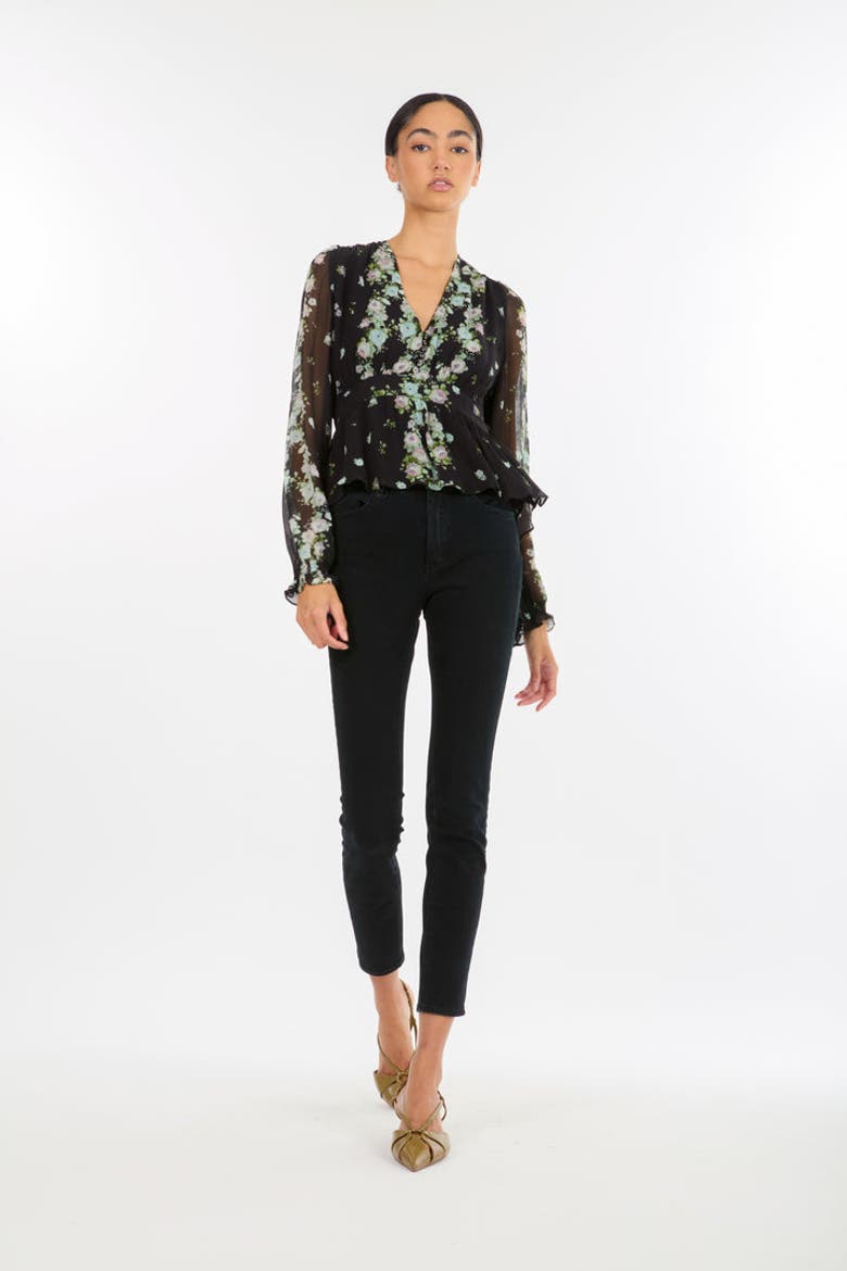 Emerson Blouse, Alternate, color, Black Floral Alley