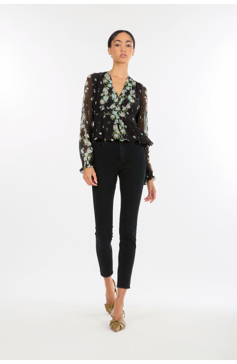 SECRET MISSION Emerson Blouse, Alternate, color, Black Floral Alley