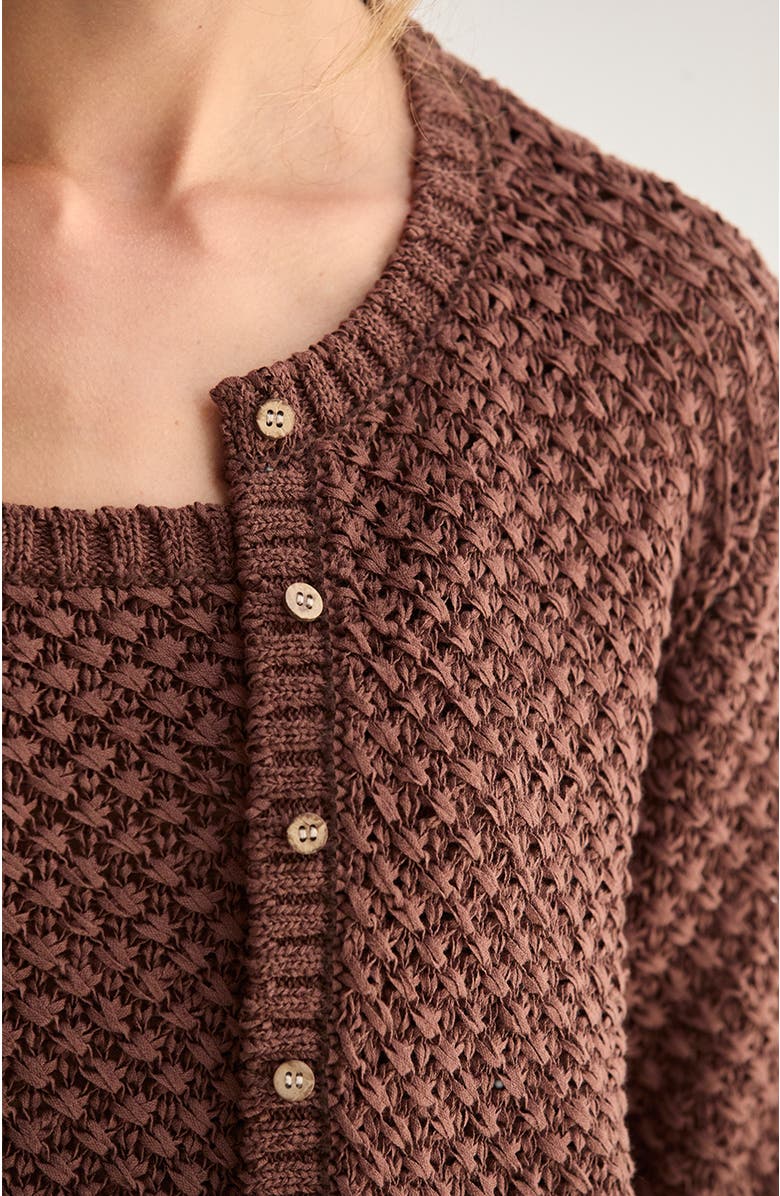 CRESCENT Basket Weave Knit Cardigan Tank Two Piece Set, Alternate, color, Brown