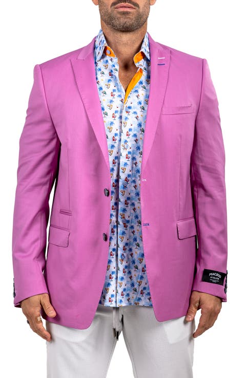 Descartes Marthyr028 Purple Virgin Wool Peak Lapel Blazer