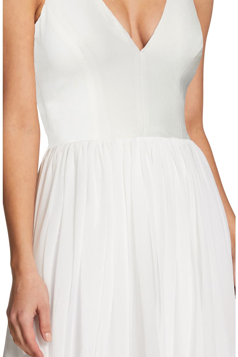dress the population alicia mixed media midi dress Dress the Population Alicia Plunging Mix Media Fit & Flare Midi Dress XL  NWOT