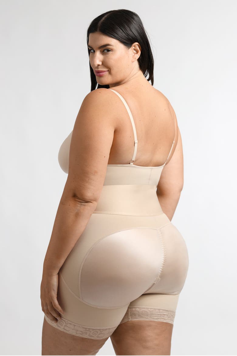 AirSlim ElasticFuse Waistband Shaping Bodysuit, Alternate, color, Buttercream