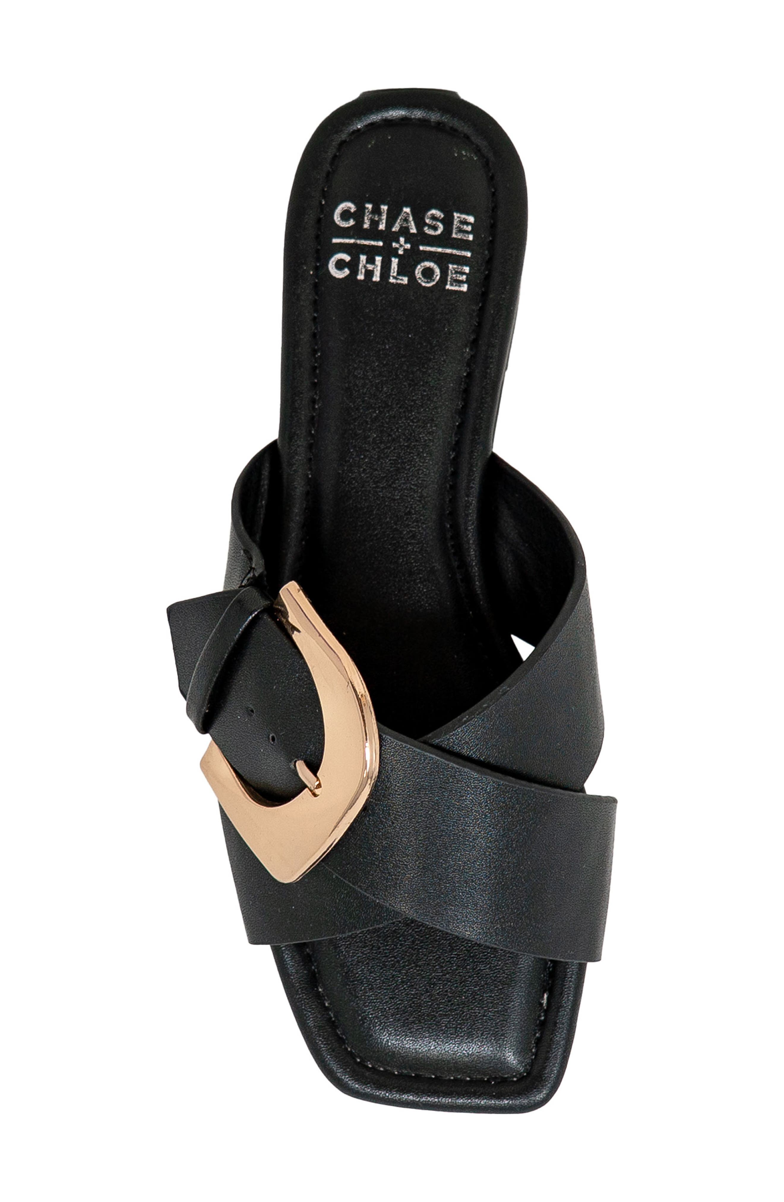 Cross Strap Slide Sandal, Alternate, color, BLACK PU