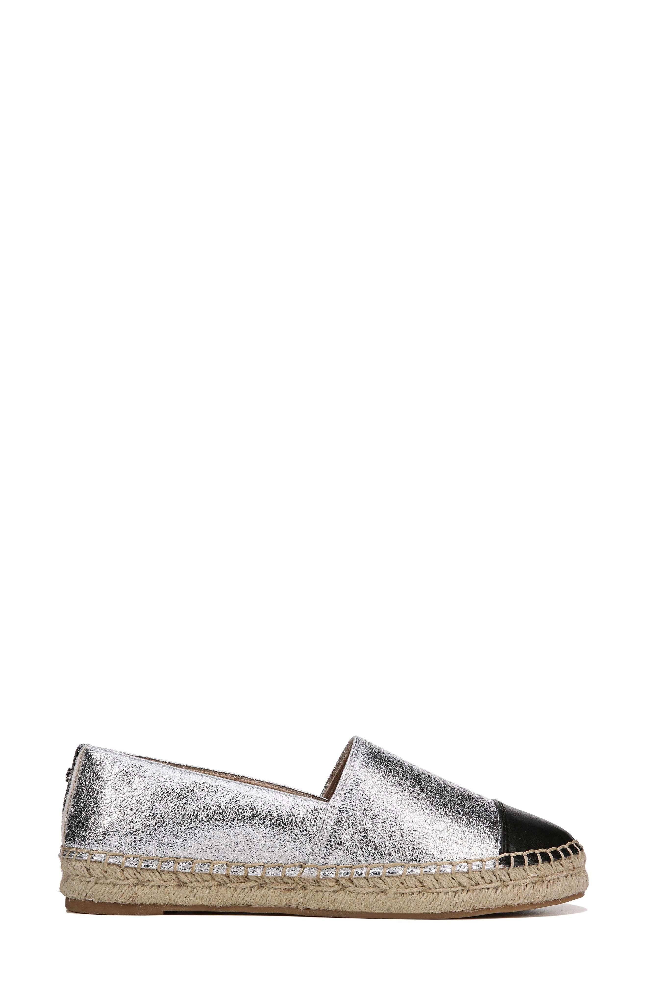 Krissy Espadrille Flat, Alternate, color, SOFT SILVER FABRIC