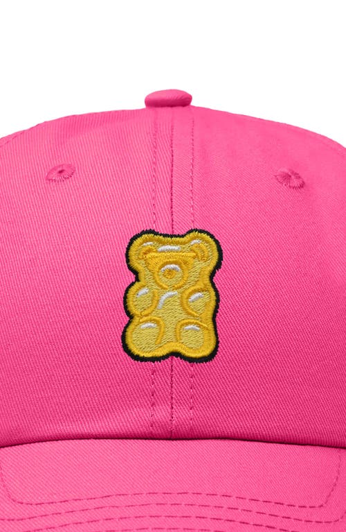 Dalix Yellow Gummy Embroidered Dad Cap In Hot Pink