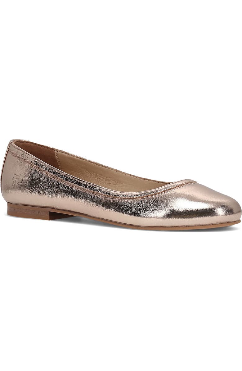 Frye Carson Ballet Flat, Main, color, Rose Gold