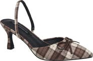 French Connection Bowy Plaid Kitten Heel