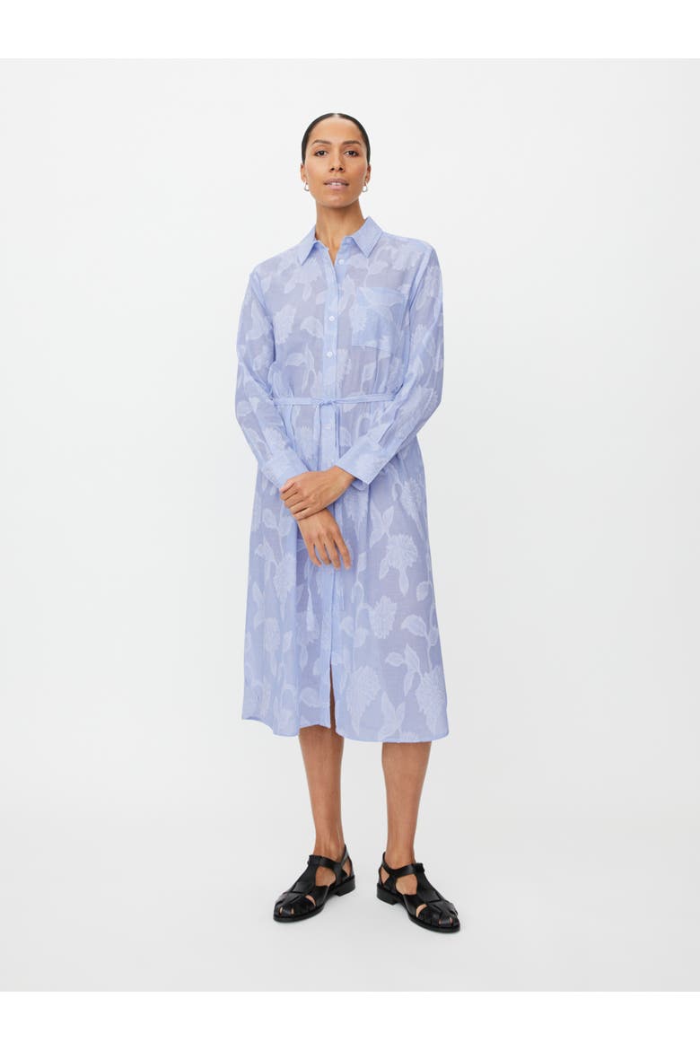 MaNivalina Floral Print Midi Shirt Dress, Main, color, Placid Blue