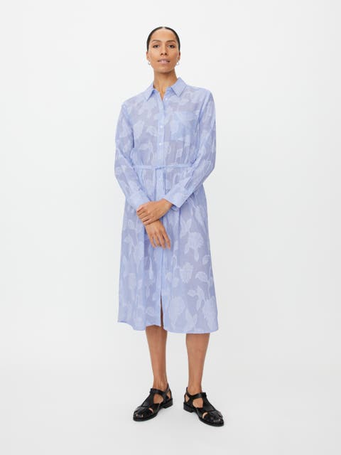 MaNivalina Floral Print Midi Shirt Dress