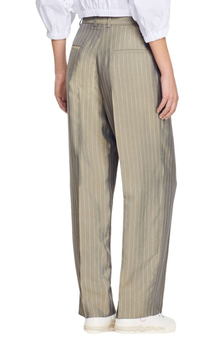 SANDRO Beryn Pinstripe Wide Leg Trousers, Alternate, color, 